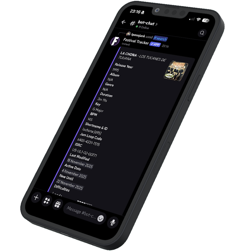 Festival Tracker Screenshot